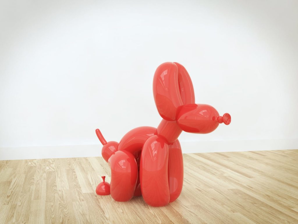 POPek squatting balloon dog by Whatshisname