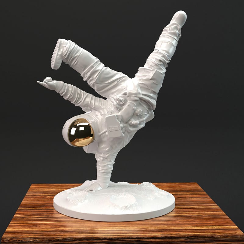 One Small Step Astronaut Sculpture by Whatshisname